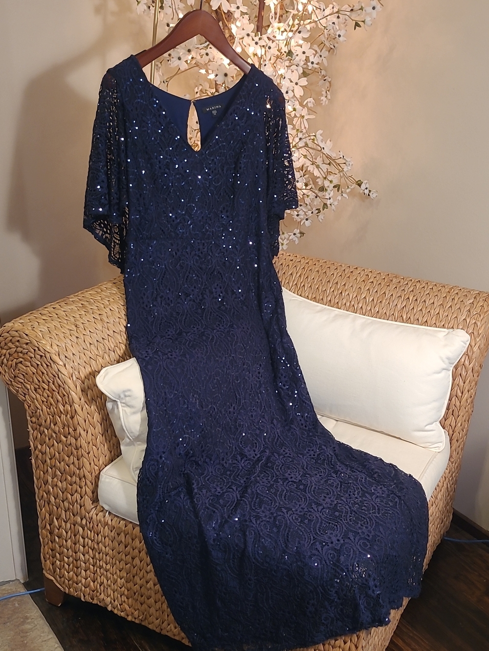 Navy Blue Mother of the Bride/Groom Formal Gown
